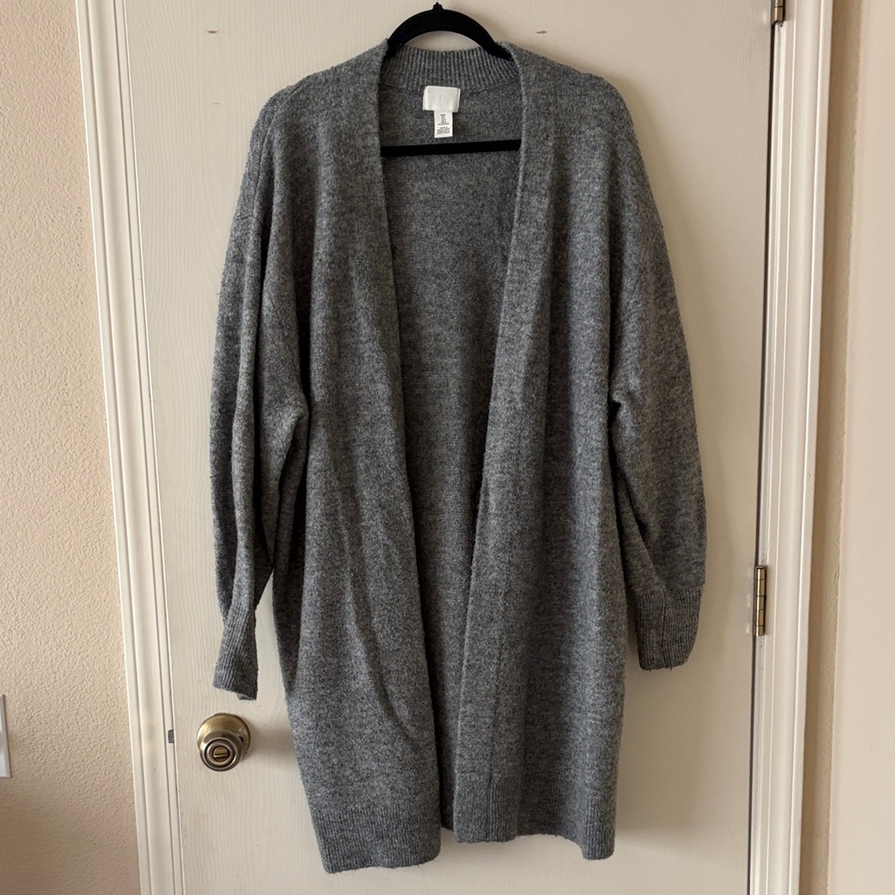 H&M Gray Open Front Women's Sweater | Size L